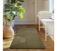 SIMPEX Tapis Runner Vert 60x100 cm Tapis à Poils Courts Lavable, Antidérapant et Doux, Design Monochrome Moderne pour Chambre, Cuisine et Couloir