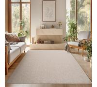 SIMPEX Tapis Salon 200x290 cm Beige Uni Bouclé Boucles Style Scandinave Moderne Doux Résistant Facile à Nettoyer Grand Tapis Salle à Manger Chambre