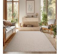 SIMPEX Tapis Salon 240x340 cm Beige Uni Bou oucles Style Résistant Facile à Nettoyer Tapis Chambre