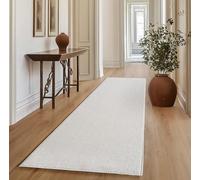 SIMPEX Tapis Salon Couloir 80x150 cm Crème Uni Bou oucles Style Scandinave Doux Résistant Facile à Nettoyer Tapis Moderne pour Entrée Chambre Cuisine