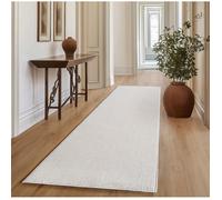 SIMPEX Tapis Salon Couloir 80x150 cm Crème Uni Bouclé Boucles Style Scandinave Tapis Moderne Chambre Cuisine