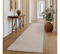 SIMPEX Tapis Salon Couloir 80x250 cm Beige Uni Bou oucles Style Scandinave Doux Résistant Facile à Nettoyer Tapis Moderne pour Entrée Couloir Chambre