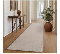SIMPEX Tapis Salon Couloir 80x250 cm Beige Uni Bouclé Boucles Style Scandinave Tapis Moderne Couloir Chambre