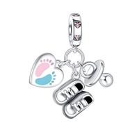 Simphman 925 Sterling Silver Charms Dangles for Bracelets and Necklaces Footprints Shoe Dangle Jewellery for women girls family and friends