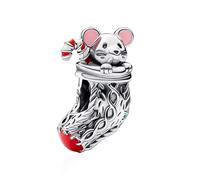 Simphman Charms Argent 925 Sterling Flocons de neige en forme d'élan de Noël Pendentifs Perles pour Bracelets Colliers Christmas Day Bijoux Cadeau Pour Femme