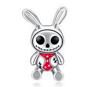 Simphman Charms Argent 925 Sterling Lapin squelette d'Halloween Pendentifs Perles pour Bracelets Colliers Christmas Day Bijoux Cadeau Pour Femme