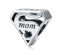 Simphman Charms Argent 925 Sterling Super maman Pendentifs Perles pour Bracelets Colliers Christmas Day Bijoux Cadeau Pour Femme
