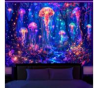 Simpkeely Tapisserie murale réactive aux UV et néon - Brille dans le noir - Pour chambre à coucher et salon - 180,1 x 230,1 cm