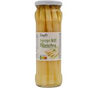 SIMPL Asperges Blanches en Bocal Verre - 205 g - Conserves d'Asperges Naturelles, Sans Additifs Superflus, Nutri-Score A - Lot de 4