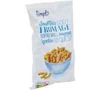 SIMPL - Biscuits apéritifs Soufflés goût fromage - Saveur Fromage Fondant pour le Goûter ou l'Apéro · Recette Craquante et Légère - le paquet de 100g - Le Lot De 4