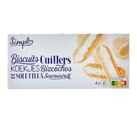 SIMPL Biscuits Cuillers 200 g - Recette Authentique aux Œufs Frais et Farine de Blé, Texture Légère et Moelleuse pour Desserts Gourmands - Lot de 4