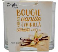 SIMPL Bougie parfumée vanille en verre - Format 100 g - Parfum de synthèse pour une ambiance douce et enveloppante - Lot de 4