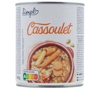 SIMPL - Cassoulet aux Haricots Blancs et Saucisses - Plat Cuisiné - Format Familial - Prêt au Micro-Ondes - la boîte de 840g - Le Lot De 4