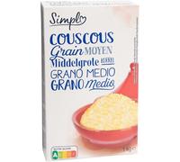 SIMPL - Couscous grains moyens pour recettes savoureuses, texture légère et fondante (Boîte 1kg) - Le Lot De 4