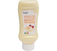 SIMPL Mayonnaise à la Moutarde - Pot en Plastique 470g - Recette Équilibrée avec Huile de Colza et Moutarde Douce - Nutri-Score E - Lot de 4