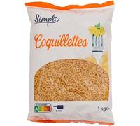 SIMPL - Pâtes Coquillettes Fondantes, Idéales pour Repas Gourmands en Famille (1 kg) - lot de 4 - Vendu par Lot