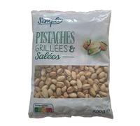 SIMPL - Pistaches Grillées Salées, Saveur Intense et Croquante pour Apéritif Gourmand (500g) - Le Lot De 3