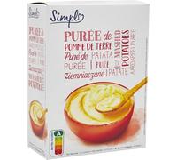 SIMPL - Purée de Pomme de Terre - 4 Portions Individuelles Format Express - Micro-Ondable - la boite de 4 sachets de 125g - Le Lot De 4
