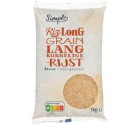 SIMPL - Riz Long Étuvé Parfumé et Léger, Cuisson Rapide pour Repas Pratiques (1 kg) - Le Lot De 4