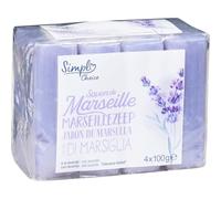 SIMPL - Savon Solide Douceur Lavande, Nettoyage Authentique et Soin, x 100g - Lot De 4