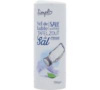 SIMPL - Sel de Table Pur et Naturel, Assaisonnement Saveur Authentique en Boîte 750g - Le Lot De 6
