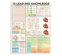 Simple 12 Lead ECG Metal Sign EKG Interpretation Chart for Cardiologist Office Hospital Clinic Wall Decor Medical Reference Tin Sign 8 X 12 inch
