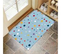 Simple À Pois Paillasson Interieur Entree 45 x 75 cm, Tapis D'Entrée Abstrait Géométrique Antidérapant Et Lavable en Machine, Bleu Tapis De Sol Absorbantes pour Chien, Porte, Couloir