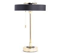 Simple American Table Lamp Hotel Living Room Creative Personality Table Lamp Bedroom Bedside Lamp Push Button Switch for Living Room Office Family (Color : C) (Black)