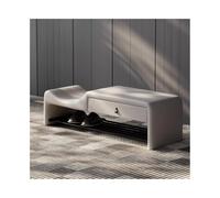 Simple Banc d'entrée italien pour chaussures avec tiroir de rangement en acier inoxydable pour parents et enfants - Réglable en hauteur - Gris clair - Taille M