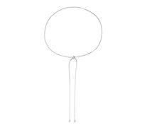 Simple Boho Y-Necklaces for Women Gold Silver Long Pendant Pull-Out Adjustable Slider Necklaces for Girls Thin Chain Minimalist Necklaces (Silver)