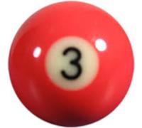 Bille Billard Américain Aramith N°3, 57,2mm