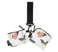 Simple Butterflies Lot de 2 portefeuilles à double dragonne pour femme - Petit portefeuille amovible avec dragonne pour le travail et les voyages, Papillons simples, 1 size