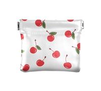 Simple Cherry Squeeze Porte-monnaie Porte-monnaie en cuir PU Mini portefeuille Poche pour pièces de monnaie pour femmes filles hommes