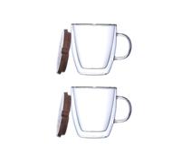Simple coffee cup Double-layer transparent coffee cup Drinking tea cup High borosilicate glass