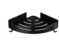 Simple couche noir salle de bain étagère d'angle panier triangle rack organisateur étagère de douche savon panier salle de bain triangle rack de l'espace en aluminium