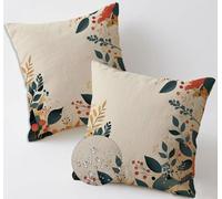 Simple Coussin Exterieur Impermeable 30x30 cm Lot de 2 Gros Impermeable Lin Housse Coussin Usine Coussins Jardin avec Fermeture Éclair Cachée pour Terrasse Patio Chambre Décoration, Cadeau Femme C-868