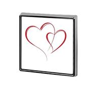 Simple Cœur Rouge Minimal Line Art Unisexe Broches & Épingles Carré Léger Revers Badge Bijoux pour Vêtements Châle Chapeau