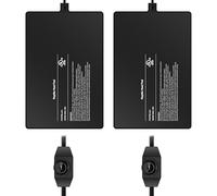 Simple Deluxe Lot de 2 tapis chauffants pour terrarium de 20,3 x 30,5 cm 16 W avec bouton réglable en température sous le réservoir pour tortues, lézards, grenouilles et autres reptiles