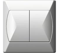 Simple double gros boutons plaque murale blanc