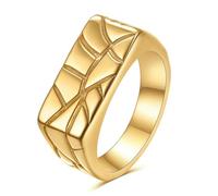 Simple et élégant motif serpent sceau en acier inoxydable Bague en acier titane Bague en or 18 carats