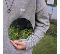 Simple Et Moderne sans Cadre Rond Salle De Bain Miroir Mural D’Habillage Et De Maquillage en Verre, Autocollant Mural Mini Rond DIY Décor Photo Accessoires Petit Miroir, 20cm