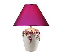 Simple European-Style LED Table Lamp Living Room Bedroom Bedside Table Lamp Button/Dimmer Switch for Living Room Office Family (Color : Pink Size : Push Button Switch) (White Push button switch)