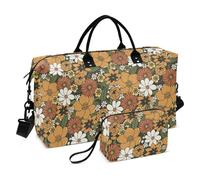 Simple Flowers Sac de voyage imperméable avec sangle réglable Jaune