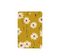 Simple Folk Daisy Burnt Yellow Retro Car Lot de 4 désodorisants à suspendre Cartes parfumées pour tablettes d'aromathérapie de voiture