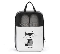 Simple Fox Sac à chaussures noir et blanc pour voyage usage quotidien Sac de rangement anti-poussière Sac de transport de chaussures de golf