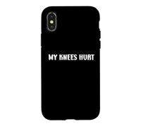 Simple Funny Gym Workout Quote My Knees Hurt Coque pour iPhone X/XS