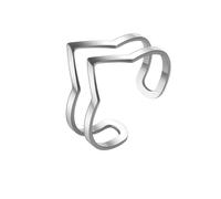 Simple Géométrique Double V Forme Bague Femmes En Acier Inoxydable Minimaliste Ouvert Doigt Anneaux Bijoux De Mode Cadeau