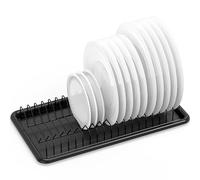 Simple Houseware Égouttoir à Assiettes avec égouttoir Noir