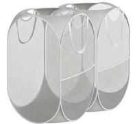 Simple Houseware Lot de 2 paniers à linge pop-up en maille avec poche latérale, gris