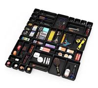 Simple Houseware Lot de 42 organiseurs de tiroirs emboîtables, noir